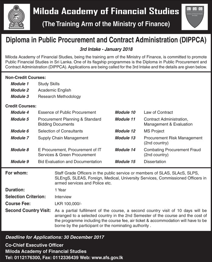 Diploma in Public Procurement & Contract Administration (DIPPCA) - Miloda Academy of Financial Studies